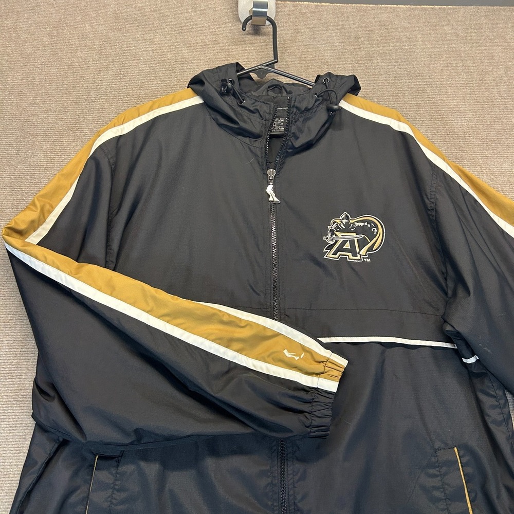 Army Black Knights Jacket Men's Large Full Zip Double Sided Hooded Spotlight VTG